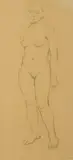 Colleen Browning, STANDING FEMALE NUDE and RECLINING FEMALE NUDE: TWO WORKS, each signed lower right, First; pencil on paper and second, ink on paper