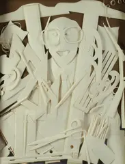 A. Cohen, Man with Art Supplies, Paper collage