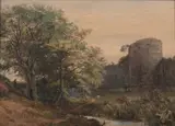 James Fahey, Okehampton Castle, Watercolor and gouache