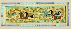 Equestrian Figures by Anonymous, Seven ink and color on faux ivory, offered Apr 2014