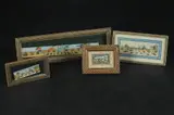 Anonymous, Equestrian Figures, Four ink and color on faux ivory in khatam frames - Largest: 15 1/2 in. x 2 in