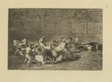 Francisco Goya, Two Teams of Picadors Thrown One After the Other by a Single Bull