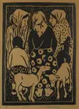 Claudio Silveira, FARM CHORES and WOMAN WITH GOATS, each signed, Woodblock print