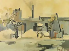 Antoine Borel, Buildings, Oil on canvas