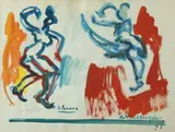 De Hirsh Margules, Figures, Oil on paper