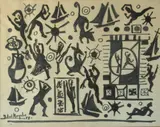 De Hirsh Margules, Dancing Figures, Ink
