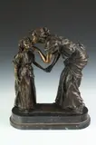 Mother Kissing Child by Jean-Baptiste Carpeaux, Bronze, on black marble base, sold Apr 2014