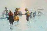 Loyola, Hauling in the Fishing Nets, Oil on canvas
