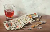 Oswald Eichinger, Card Game, Oil on panel