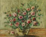Gabriel Spat, Roses Pompadour, Oil on board