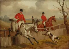 Edmund Benjamin Herberte, Fox Hunting, Oil on canavas