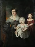 Portrait of Woman with Two Children by Continental School, PORTRAIT OF WOMAN WITH TWO CHILDREN, oil on canvas, offered Apr 2014