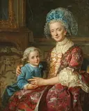 PORTRAIT OF MOTHER AND SON, identified as "S by French School, Oil on canvas, sold Apr 2014