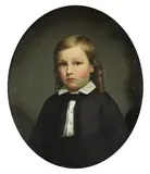 Portrait of Young Boy by American School, PORTRAIT OF YOUNG BOY, oil on panel., sold Apr 2014