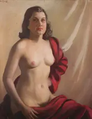 Harold W. Cheney, Seated Nude, Oil on canvas