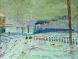 John Morris, The Sisters and Orphans in Winter in 1928, Oil on canvas