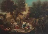 Alessandro Magnasco, Bacchanalian, BACCHANALIAN, oil on canvas.
