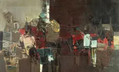 Shanti Dave, Abstract Still Life, ABSTRACT STILL LIFE, oil on canvas