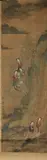 Hua Yan, Meiren, Two ink and color on paper scroll, one signed and sealed