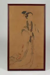 Meiren by Anonymous, Two ink and color on silk, offered Jun 2014