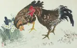 Cockerel by Chinese School, Ink and color on paper, offered Jun 2014