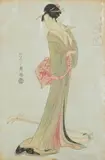 Japanese School, Geisha, Woodblock print