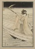 Kitagawa Utamaro, Geisha, Color woodcut, signed, sealed and