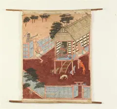 Ratanakosin School, Life of Buddha, Six ink and color on cloth