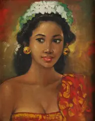 Amir Lubis, Gadis Bali, Oil on canvas, signed and