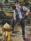 Anthony A. Calabrese, Portrait of David Dixson (Boots), Oil on canvas