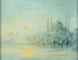 Istanbul by Continental School, ISTANBUL, oil on board., sold Jun 2014