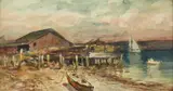 Edgar Forkner, Old Pier, Watercolor