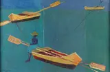 Calixte Henri, Row Boats, Oil on board
