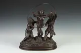 French School, Children Playing With Hoop, Bronze