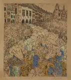Fernand Verhaegen, La Journee Folle, Color etching