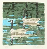 Neil Welliver, Canada Geese, Color lithograph
