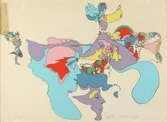 Untitled by Peter Max, Print is in apparent good condition, sold Jun 2014