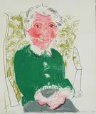 David Hockney, Portrait of Mother I, Color lithograph