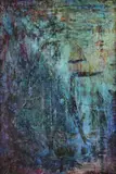Abstract in Blue by American School, Oil on board, sold Jun 2014
