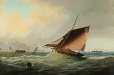 C. Knight, Bringing in the Nets, Oil on canvas