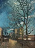 Alphonse Quizet, Street Scene of Montmartre, Oil on canvas