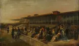Longchamp Racecourse by Continental School, FRANCE, oil on canvas, sold Jun 2014
