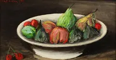 Still Life with Bowl of Fruit by Nicolae Constantin, Oil on canvas, offered Jun 2014