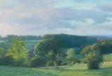 Peter Jogo, Landscape at Dusk, Pastel