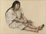 Mujer Sentada by Francisco Zúñiga, Charcoal and pastel on paper, sold Jun 2014