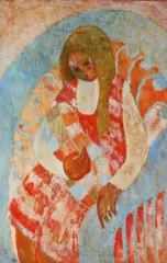 Barbara A. Wood, Mother and Child, Oil on board