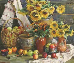 Untitled by Anatoliy Shapovalov, oil on canvas 85 x 100cm, sold Apr 2023