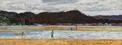 Untitled by William Bowyer, oil on board 24.5 x 54.5cm, sold Apr 2023