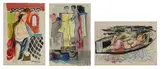 William Crosbie, Untitled, unframed; with two further examples in mixed media 55.5 x 38cm and 39 x 57cm