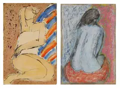 John Emanuel, Untitled, mixed media 54.5 x 37.5cm and 55 x 36.5cm